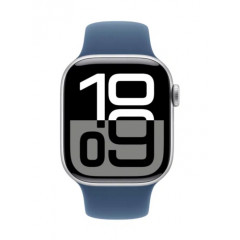 Часы Apple Watch Series 10, 42 мм, корпус "серебристого" цвета,  ремешок "синего" цвета — фото 2