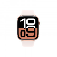 Часы Apple Watch Series 10, 42 мм, корпус цвета "розовое золото",  ремешок цвета "сияющая звезда" — фото 2