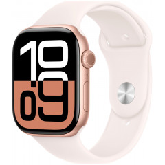 Часы Apple Watch Series 10, 42 мм, корпус цвета "розовое золото",  ремешок цвета "сияющая звезда"