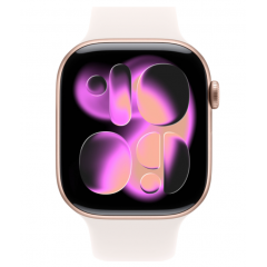 Часы Apple Watch Series 11, 46 мм, алюминий цвета "Rose Gold", ремешок "Light Blush" — фото 2