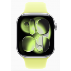 Часы Apple Watch Series 11, 46 мм, алюминий цвета "Silver", ремешок "Neon Yellow" — фото 2