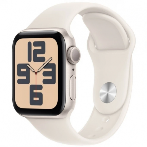 Apple Watch SE 2024, 40 мм, корпус из алюминия цвета «сияющая звезда»