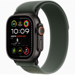 Часы Apple Watch Ultra 2 GPS, 49 мм, корпус из черного титана, ремешок Trail зеленого цвета