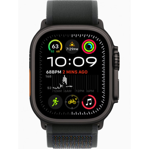 Часы Apple Watch Ultra 2 GPS, 49 мм, корпус из черного титана, ремешок Trail черного цвета — фото 2