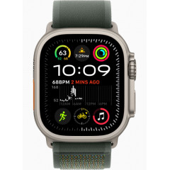 Часы Apple Watch Ultra 2 GPS, 49 мм, корпус из бежевого титана, ремешок Trail зеленого цвета — фото 2