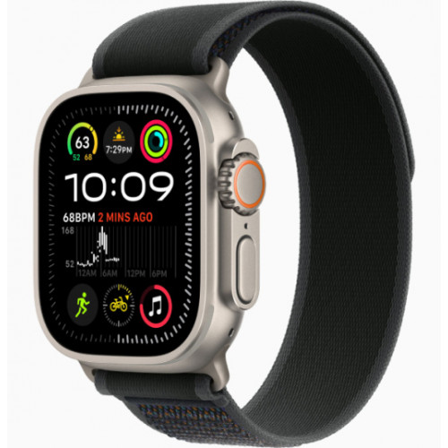 Часы Apple Watch Ultra 2 GPS, 49 мм, корпус из бежевого титана, ремешок Trail черного цвета
