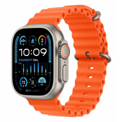 Часы Apple Watch Ultra 2 GPS, 49 мм, корпус из титана, ремешок Ocean оранжевого цвета