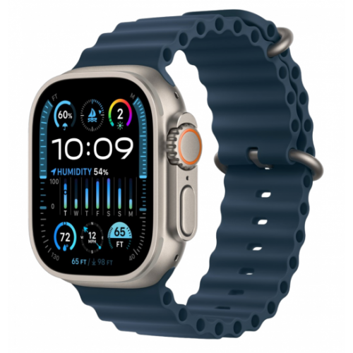 Часы Apple Watch Ultra 2 GPS, 49 мм, корпус из титана, ремешок Ocean синего цвета