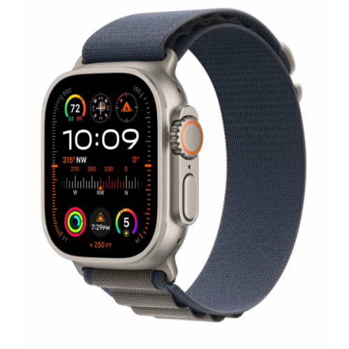 Часы Apple Watch Ultra 2 GPS, 49 мм, корпус из титана, ремешок Alpine синего цвета