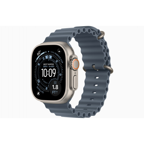 Часы Apple Watch Ultra 3 GPS, 49 мм, корпус из бежевого титана, ремешок Ocean цвета Anchor Blue
